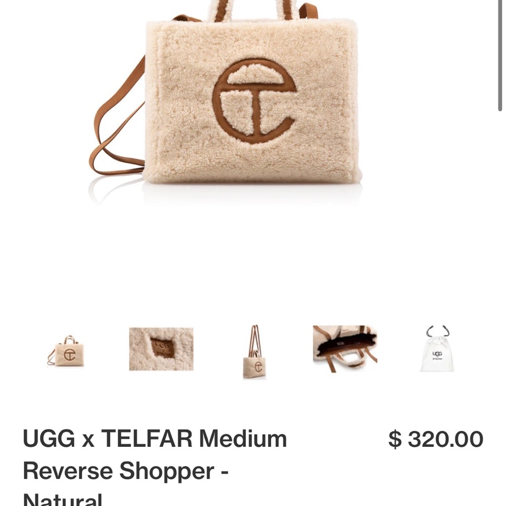 UGG x Telfar Medium Reverse Shopper- Natural Brand New in Bag